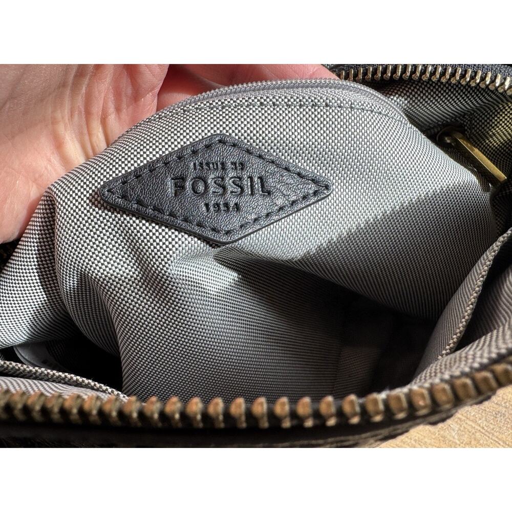 Fossil Camera Elle Crossbody Purse Medium Pebbled Leather Black - Picture 9 of 13